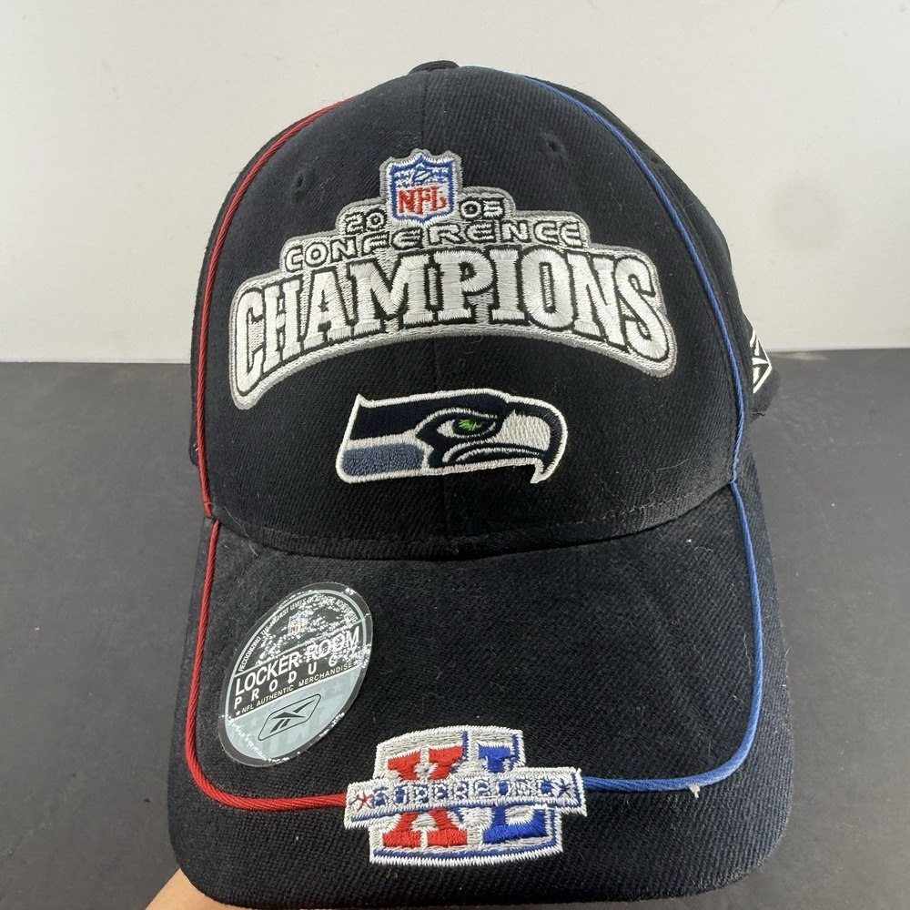 Seattle Seahawks Hat 2005 Conference Champions Reebok NFL Football Cap OSFM